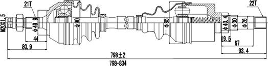 Dynamatrix DDS210003 - Drive Shaft autospares.lv