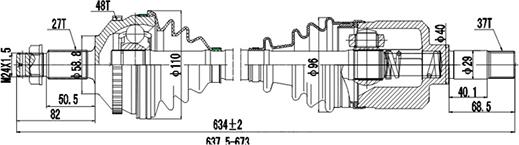 Dynamatrix DDS210016 - Drive Shaft autospares.lv