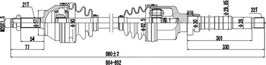 Dynamatrix DDS210017 - Drive Shaft autospares.lv