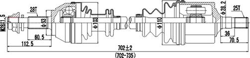 Dynamatrix DDS210034 - Drive Shaft autospares.lv