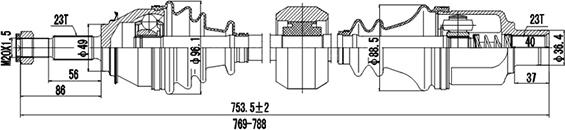 Dynamatrix DDS211014 - Drive Shaft autospares.lv