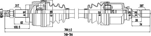 Dynamatrix DDS218247 - Drive Shaft autospares.lv