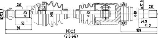 Dynamatrix DDS218217 - Drive Shaft autospares.lv