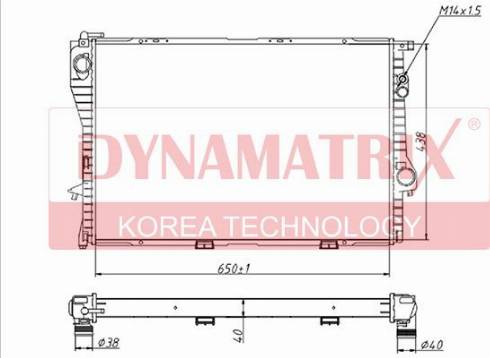 Dynamatrix DR60603A - Radiator, engine cooling autospares.lv