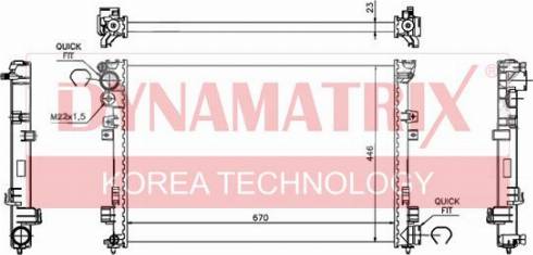 Dynamatrix DR61875A - Radiator, engine cooling autospares.lv