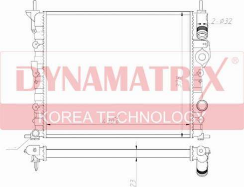 Dynamatrix DR639371 - Radiator, engine cooling autospares.lv