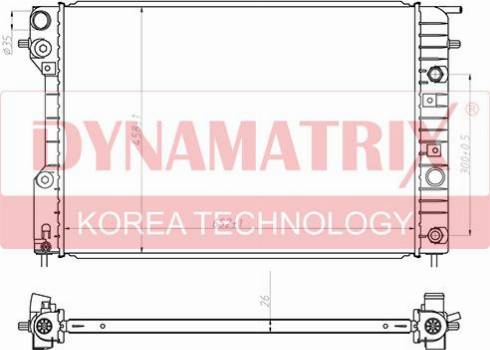 Dynamatrix DR63072A - Radiator, engine cooling autospares.lv