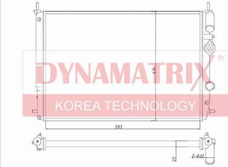 Dynamatrix DR63896A - Radiator, engine cooling autospares.lv