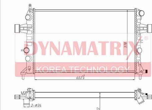 Dynamatrix DR63249 - Radiator, engine cooling autospares.lv