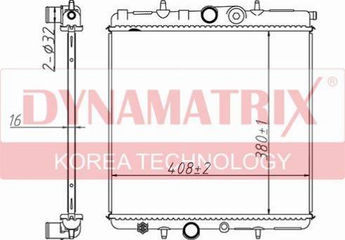 Dynamatrix DR63708A - Radiator, engine cooling autospares.lv