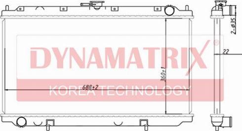 Dynamatrix DR62923A - Radiator, engine cooling autospares.lv