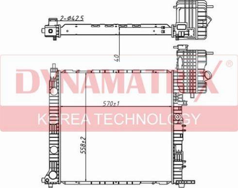 Dynamatrix DR62559A - Radiator, engine cooling autospares.lv