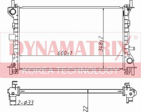 Dynamatrix DR62052 - Radiator, engine cooling autospares.lv