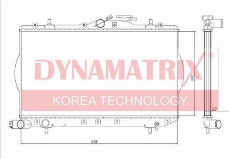 Dynamatrix DR62297 - Radiator, engine cooling autospares.lv