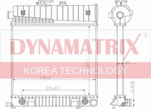 Dynamatrix DR62708A - Radiator, engine cooling autospares.lv