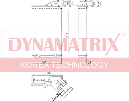 Dynamatrix DR71156 - Heat Exchanger, interior heating autospares.lv