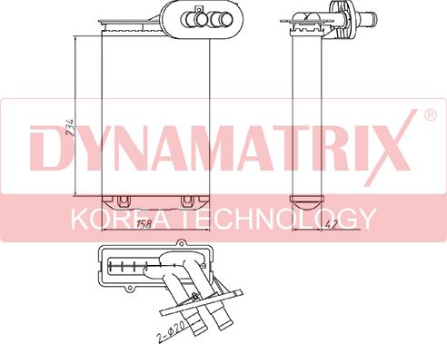 Dynamatrix DR73962 - Heat Exchanger, interior heating autospares.lv