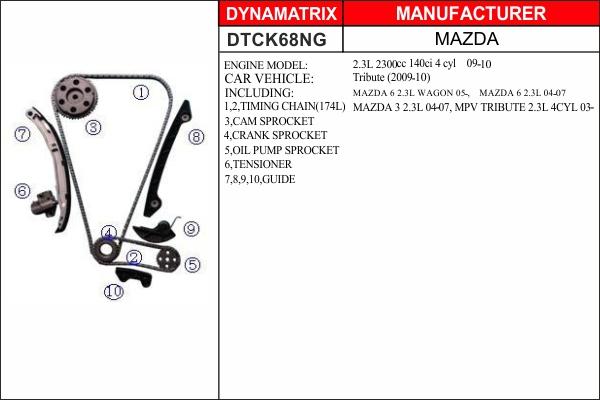 Dynamatrix DTCK68NG - Timing Chain Kit autospares.lv