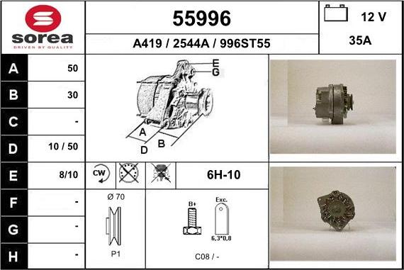 EAI 55996 - Alternator autospares.lv