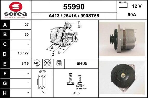 EAI 55990 - Alternator autospares.lv