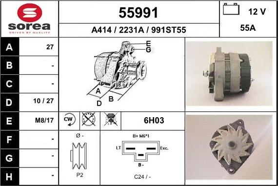 EAI 55991 - Alternator autospares.lv