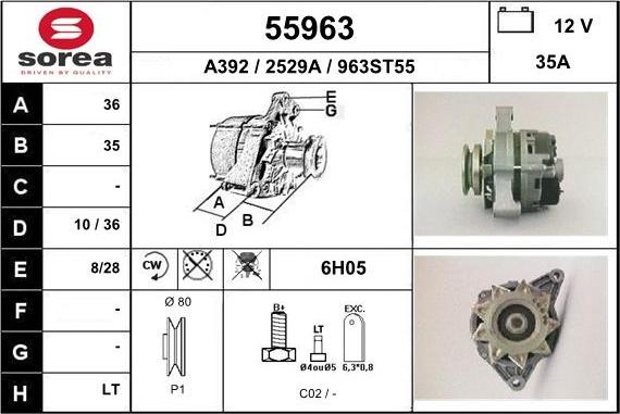 EAI 55963 - Alternator autospares.lv