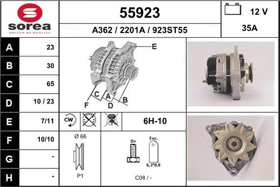 EAI 55923 - Alternator autospares.lv