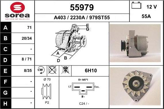 EAI 55979 - Alternator autospares.lv