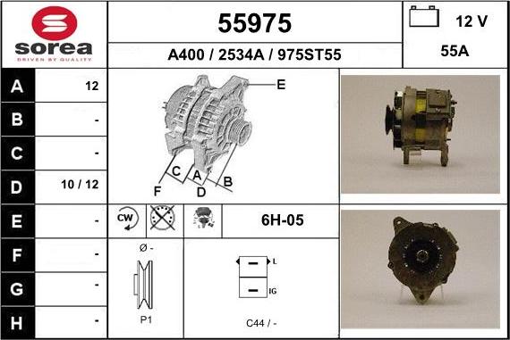 EAI 55975 - Alternator autospares.lv