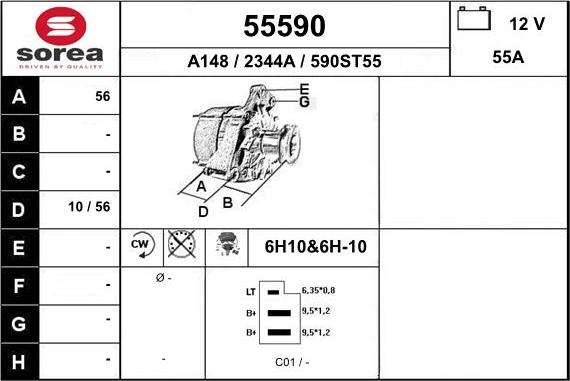 EAI 55590 - Alternator autospares.lv