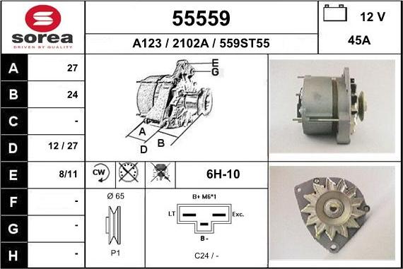 EAI 55559 - Alternator autospares.lv