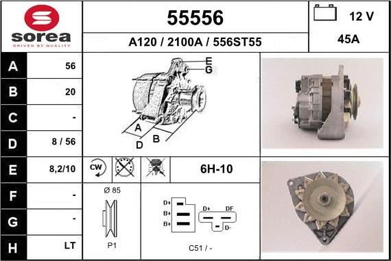 EAI 55556 - Alternator autospares.lv