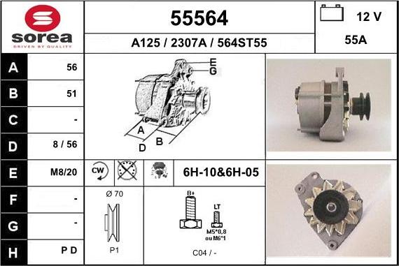 EAI 55564 - Alternator autospares.lv