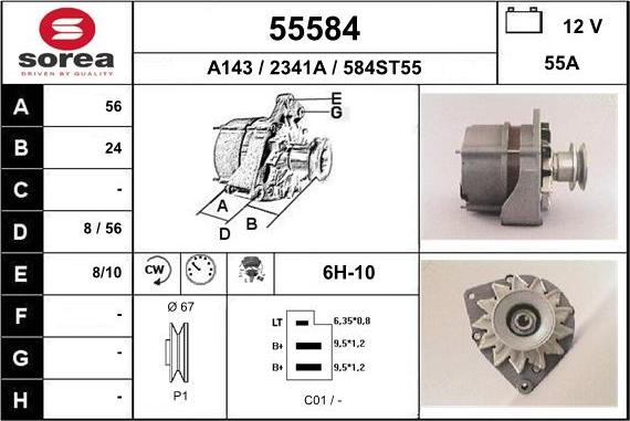 EAI 55584 - Alternator autospares.lv