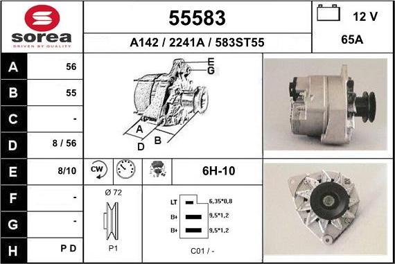 EAI 55583 - Alternator autospares.lv