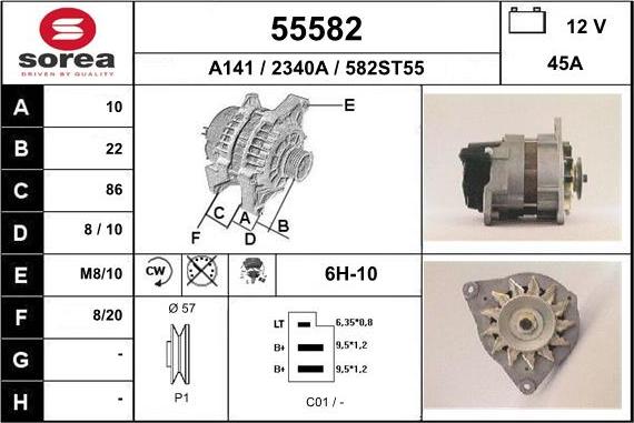 EAI 55582 - Alternator autospares.lv