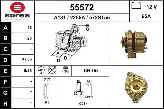 EAI 55572 - Alternator autospares.lv