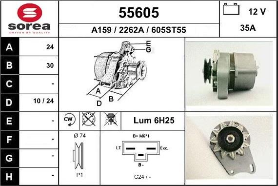 EAI 55605 - Alternator autospares.lv