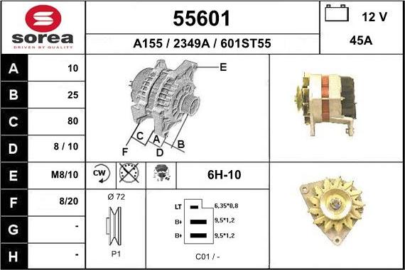EAI 55601 - Alternator autospares.lv