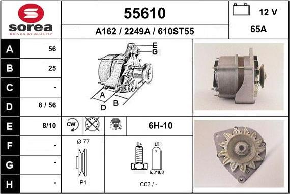 EAI 55610 - Alternator autospares.lv