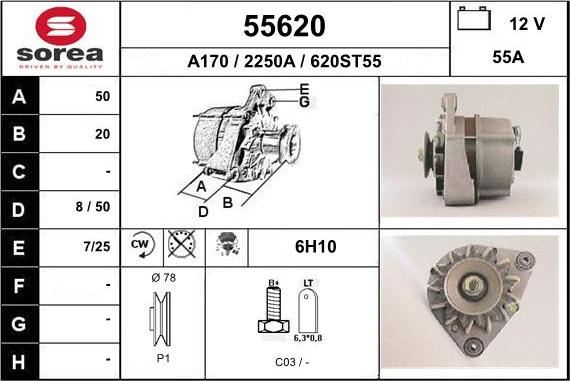 EAI 55620 - Alternator autospares.lv