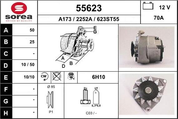 EAI 55623 - Alternator autospares.lv