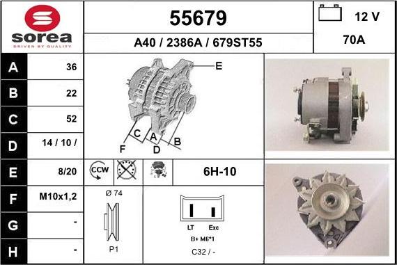 EAI 55679 - Alternator autospares.lv