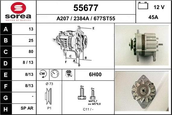 EAI 55677 - Alternator autospares.lv