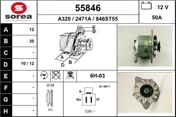 EAI 55846 - Alternator autospares.lv