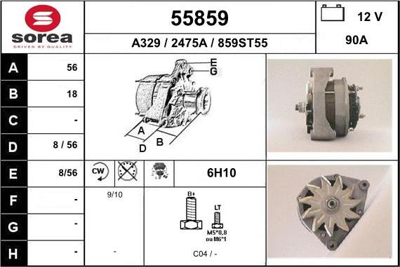 EAI 55859 - Alternator autospares.lv