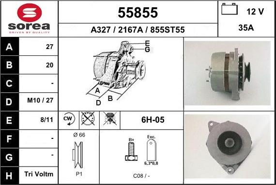 EAI 55855 - Alternator autospares.lv