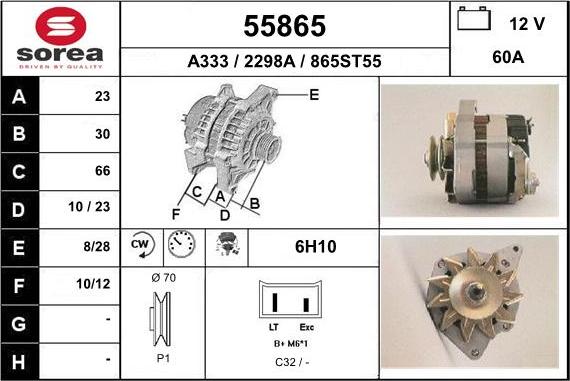 EAI 55865 - Alternator autospares.lv