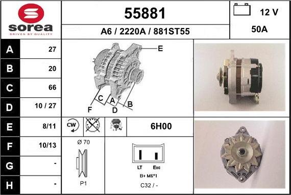 EAI 55881 - Alternator autospares.lv