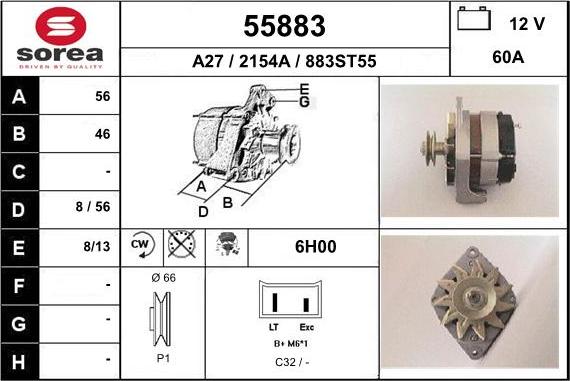 EAI 55883 - Alternator autospares.lv